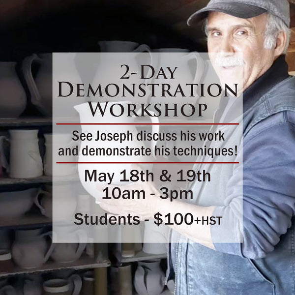 2-Day Demonstration Workshop by Joseph Panacci, Saturday May 18th and Sunday May 19th, Registration for School of Pottery Members